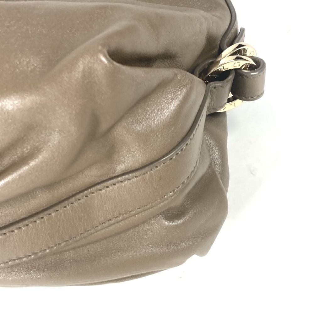 ショルダーバッグ ブルガリブルガリ ロゴ カバン 肩掛け レザー グレー ショルダーバッグ ブルガリブルガリ ロゴ カバン 肩掛け レザー グレー