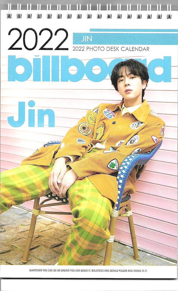 BTS JIN ジン 卓上 カレンダー 2022-2023年+ステッカーシール[12種]+ギフト2