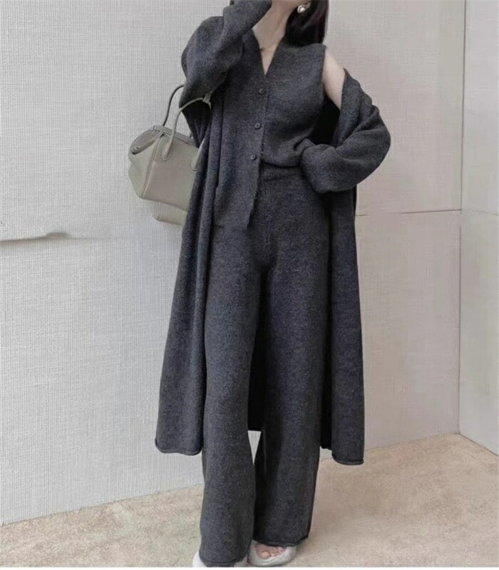 2点で13o円OFF!【激安SALE】ニット セットアップ レディース 秋冬 上下セット カジュアル 重ね着 3点セット 暖か ベスト ロングカーディガン 長袖 パンツ ワイドパンツ ニットパンツ ト 2点で13o円OFF!【激安SALE】ニット セットアップ レディース 秋冬 上下セット カジュアル 重ね着 3点セット 暖か ベスト ロングカーディガン 長袖 パンツ ワイドパンツ ニットパンツ ト