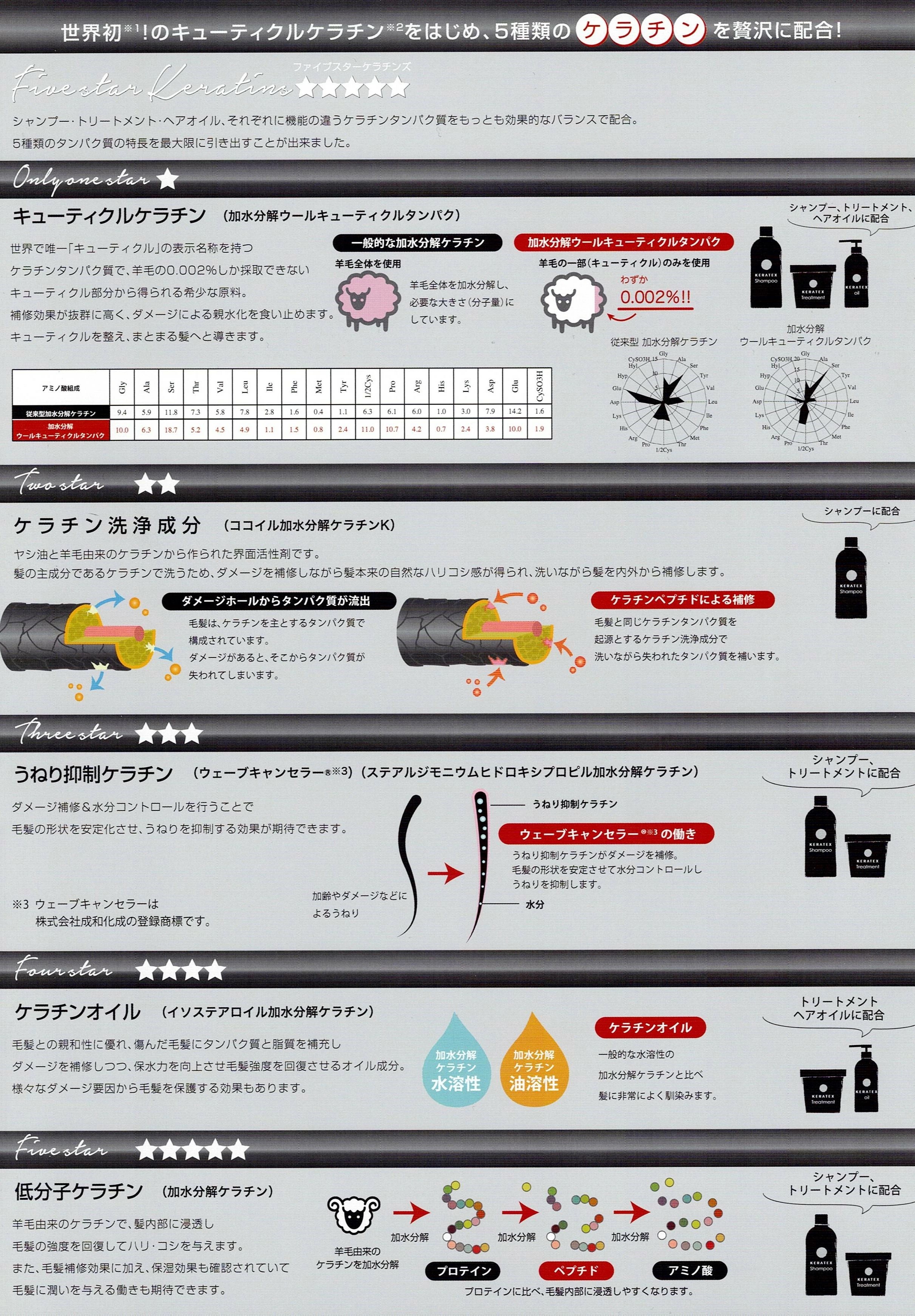 ケラテックス ファイバー シャンプー 300ml ＆ トリートメント 250ｇ ＆ オイル 100ml 美容室