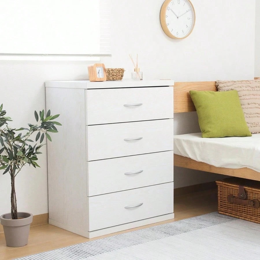 不二貿易 チェスト タンス 4段 ラルゴ 幅60×奥行41.5×高さ80cm オークホワイト 木目調 引出し 組立商品 73411 不二貿易 チェスト タンス 4段 ラルゴ 幅60×奥行41.5×高さ80cm オークホワイト 木目調 引出し 組立商品 73411