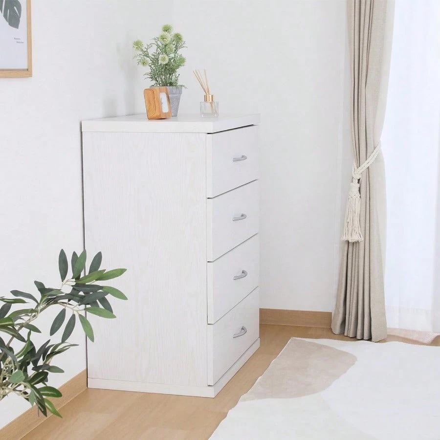 不二貿易 チェスト タンス 4段 ラルゴ 幅60×奥行41.5×高さ80cm オークホワイト 木目調 引出し 組立商品 73411 不二貿易 チェスト タンス 4段 ラルゴ 幅60×奥行41.5×高さ80cm オークホワイト 木目調 引出し 組立商品 73411