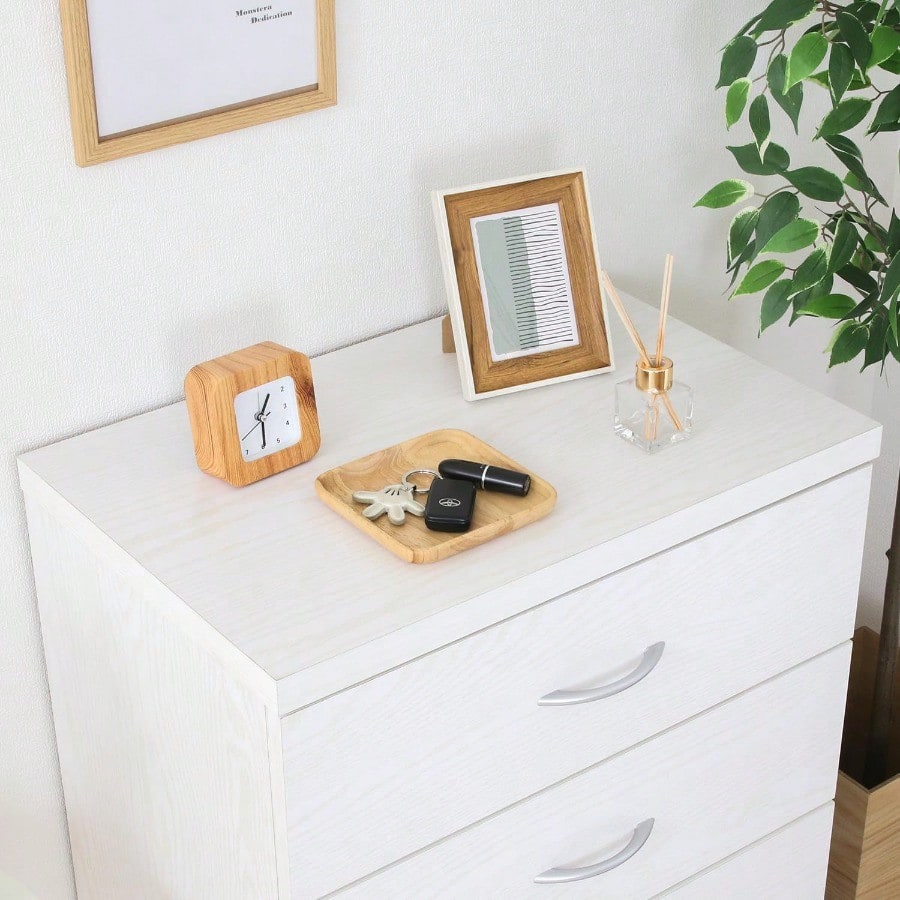 不二貿易 チェスト タンス 4段 ラルゴ 幅60×奥行41.5×高さ80cm オークホワイト 木目調 引出し 組立商品 73411 不二貿易 チェスト タンス 4段 ラルゴ 幅60×奥行41.5×高さ80cm オークホワイト 木目調 引出し 組立商品 73411