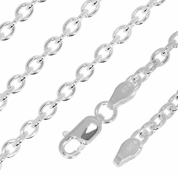 あずきシルバーチェーン 幅約2.8mm 55cm シルバー925 ネックレス チェーンのみ メンズ あずきシルバーチェーン 幅約2.8mm 55cm シルバー925 ネックレス チェーンのみ メンズ