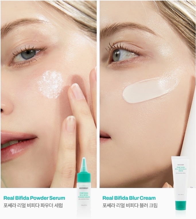 [BESTデュアル構成]ポセラ リアル ビフィダ ブラー クリーム 50mlX2+パウダー セラム 14.5g 韓国人気コスメの有害微生物減少色素沈着改善 乳酸菌配合毛穴皮脂角質ケア肌の免疫力強化 ト