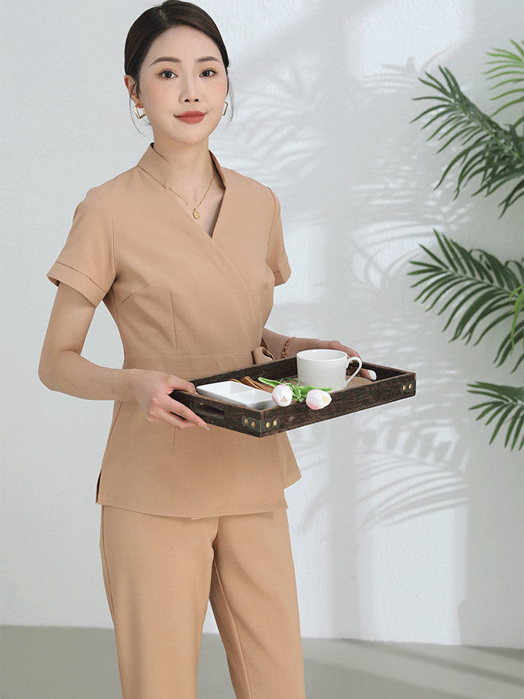 ユニフォーム エステ サロン通勤 レディース 女性 制服おしゃれ 半袖 七分袖 ジャケット 上下セッ-a065 ユニフォーム エステ サロン通勤 レディース 女性 制服おしゃれ 半袖 七分袖 ジャケット 上下セッ-a065