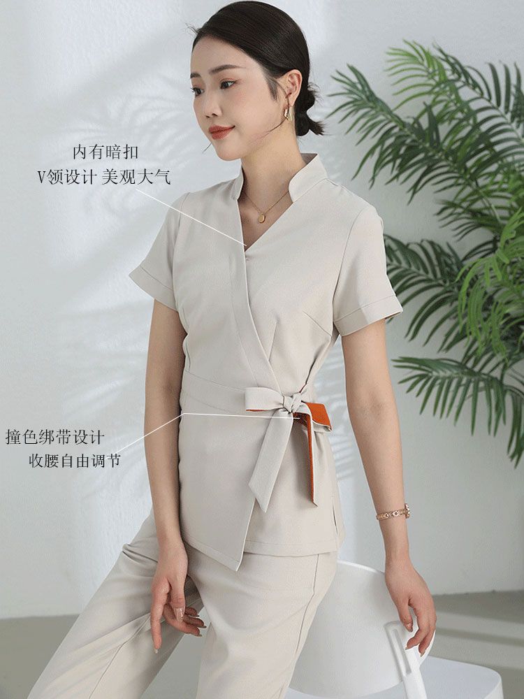 ユニフォーム エステ サロン通勤 レディース 女性 制服おしゃれ 半袖 七分袖 ジャケット 上下セッ-a065 ユニフォーム エステ サロン通勤 レディース 女性 制服おしゃれ 半袖 七分袖 ジャケット 上下セッ-a065