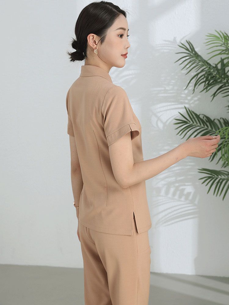 ユニフォーム エステ サロン通勤 レディース 女性 制服おしゃれ 半袖 七分袖 ジャケット 上下セッ-a065 ユニフォーム エステ サロン通勤 レディース 女性 制服おしゃれ 半袖 七分袖 ジャケット 上下セッ-a065