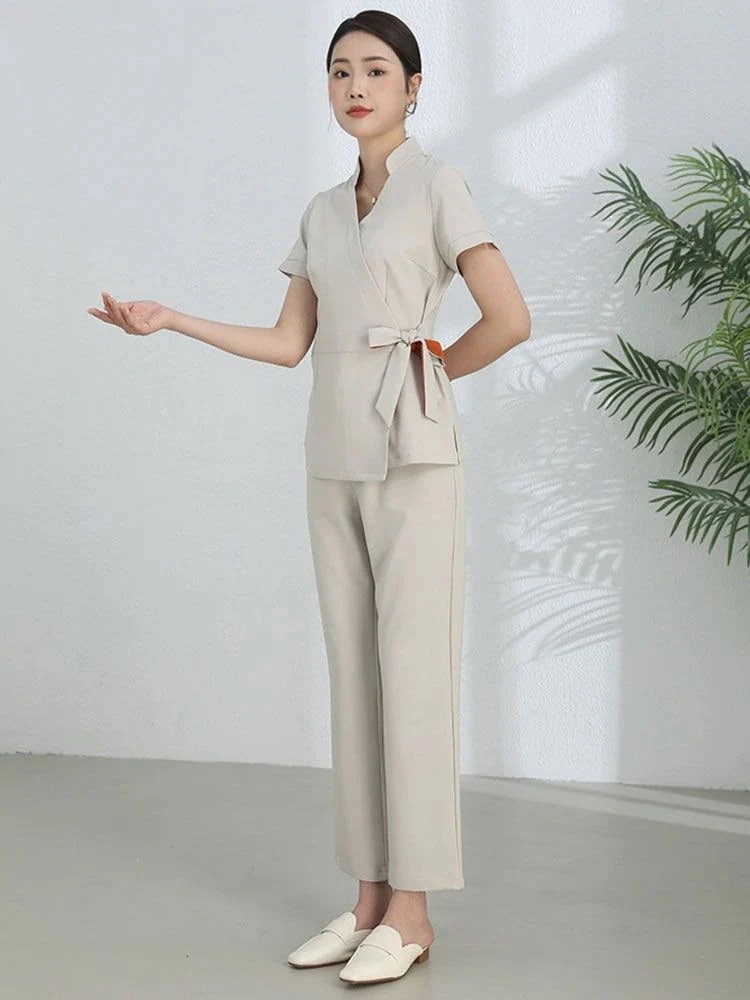 ユニフォーム エステ サロン通勤 レディース 女性 制服おしゃれ 半袖 七分袖 ジャケット 上下セッ-a065 ユニフォーム エステ サロン通勤 レディース 女性 制服おしゃれ 半袖 七分袖 ジャケット 上下セッ-a065