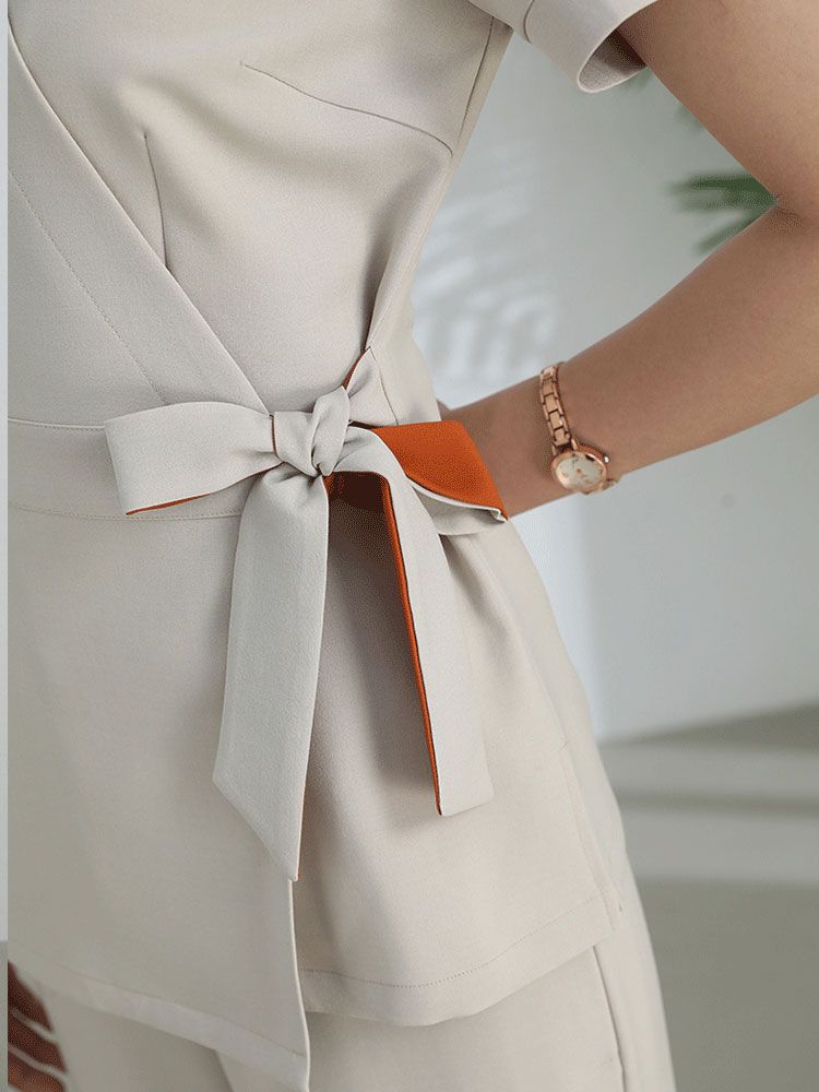 ユニフォーム エステ サロン通勤 レディース 女性 制服おしゃれ 半袖 七分袖 ジャケット 上下セッ-a065 ユニフォーム エステ サロン通勤 レディース 女性 制服おしゃれ 半袖 七分袖 ジャケット 上下セッ-a065