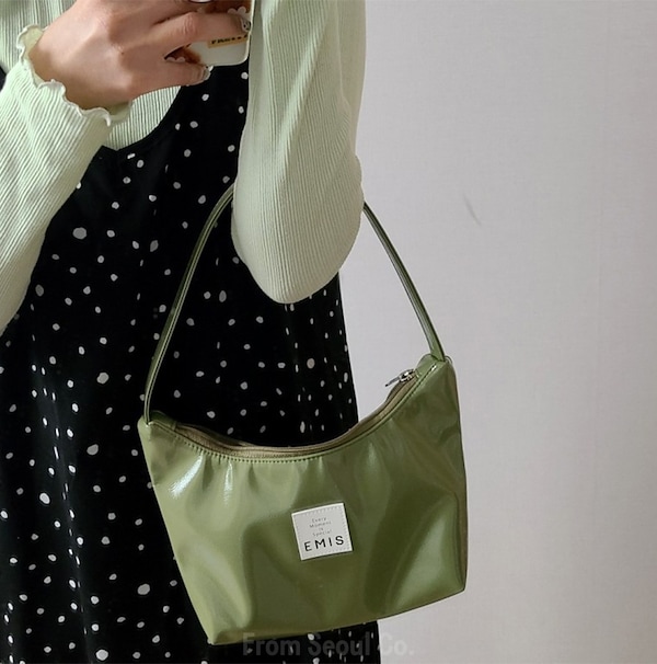 NEW Enamel Hobo ミニ ショルダーバッグ Qoo10 EMIS NEW Enamel Hobo ミニ シ