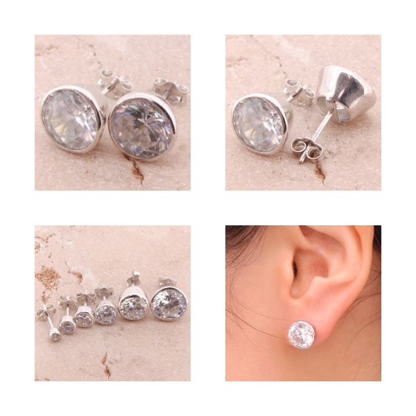 ジルコニア スタッズピアス 2P 両耳用 ホワイトCZ 10mm ラウンド シンプル ピアス ジルコニア スタッズピアス 2P 両耳用 ホワイトCZ 10mm ラウンド シンプル ピアス