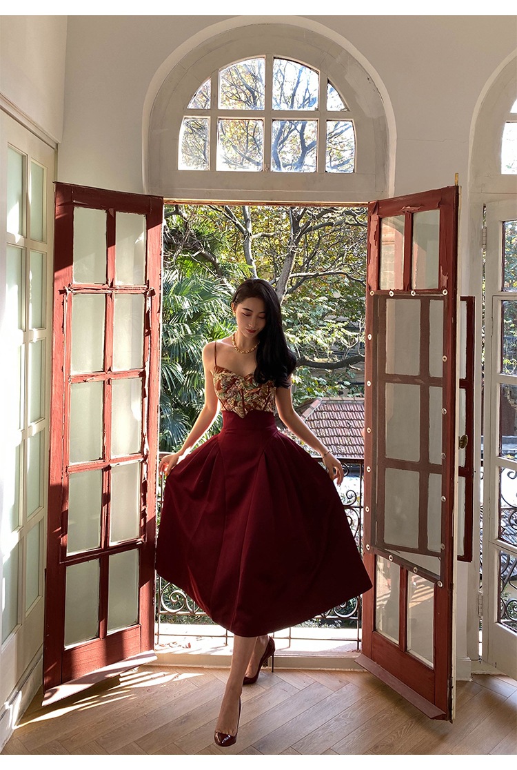 メープル リーフ レッド フィッシュボーン プリント スパイス ガール キャミソール 秋 冬 インナー デザイン アウター トップス レディース XS Ｓ トップス かわいい 大人可愛い きれいめ