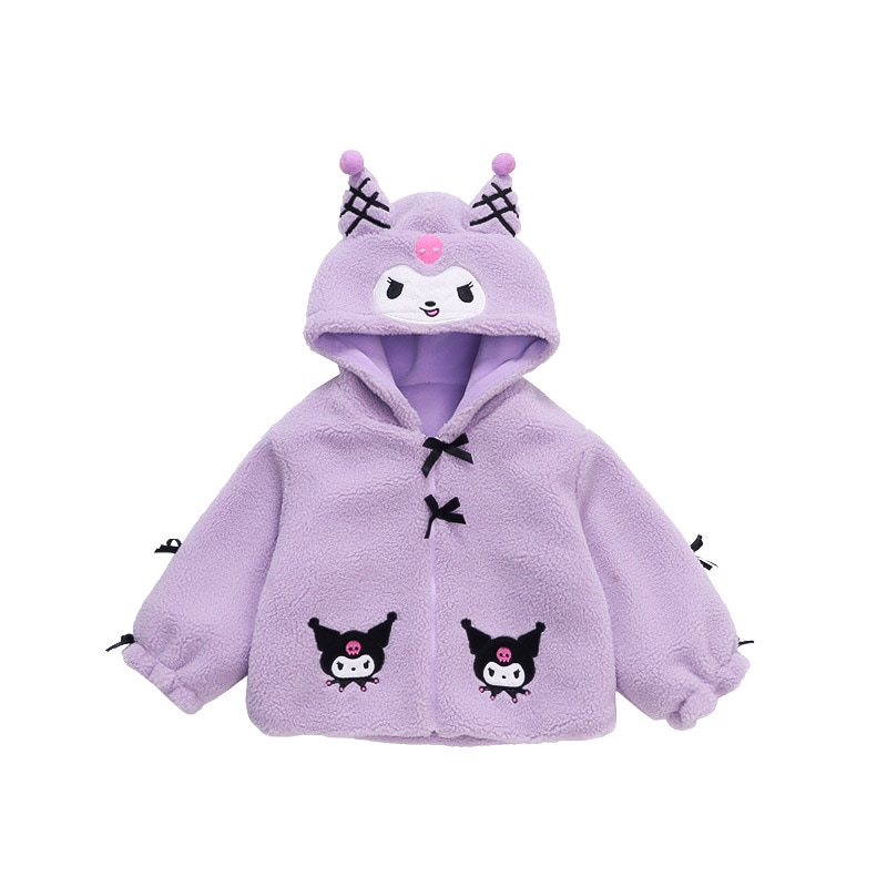 女の子フリースジャケット2024年秋冬新作子供クロミ増厚服ベビー冬ラムウールトップ 女の子フリースジャケット2024年秋冬新作子供クロミ増厚服ベビー冬ラムウールトップ