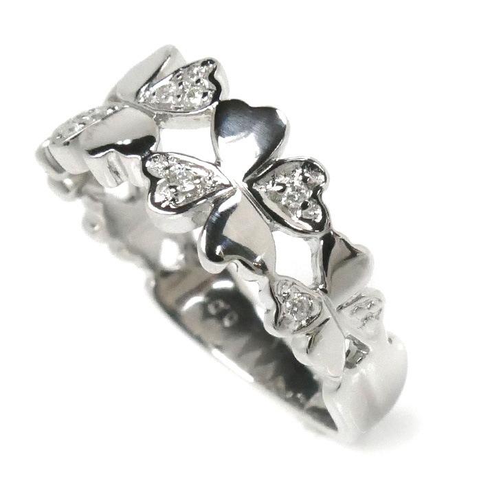 Folli Follie フォリフォリ K18WG ホワイトゴールド クローバー リング・指輪 ダイヤモンド0.07ct 10号 3.5g レディース 中古 美品 Folli Follie フォリフォリ K18WG ホワイトゴールド クローバー リング・指輪 ダイヤモンド0.07ct 10号 3.5g レディース 中古 美品