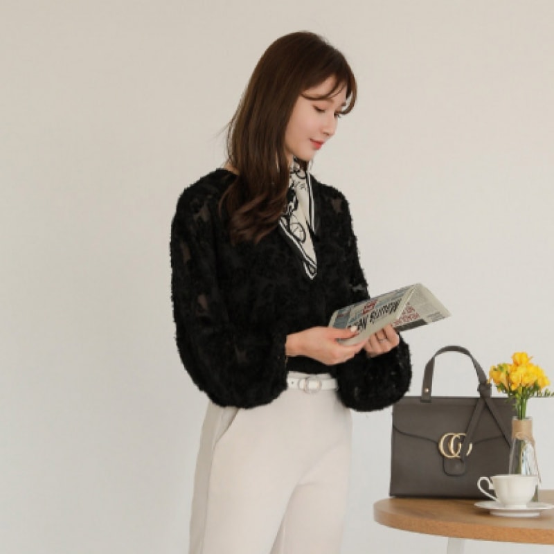 Click & Funny Nelsh バーンアウトブラウス agenciaidee.com