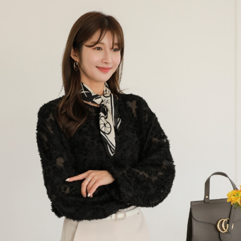 Click & Funny Nelsh バーンアウトブラウス agenciaidee.com