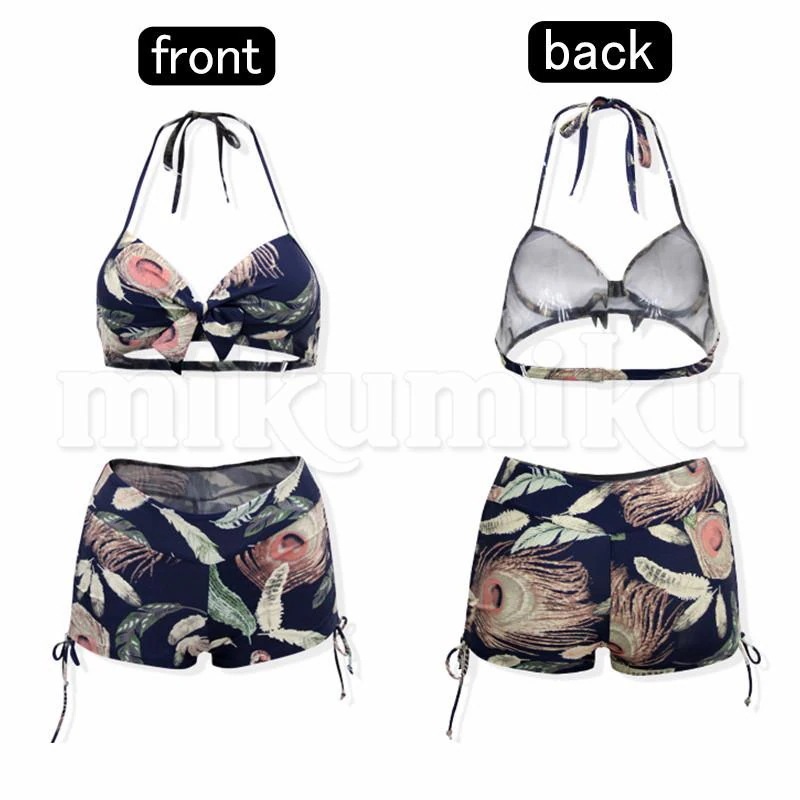 入荷！男女セットペア水着 4点セット ペアルック 総柄 ワンピース ビキニ パンツ お揃い ペアルック レディース メンズ 結婚祝い 体型カバー 旅行 大人