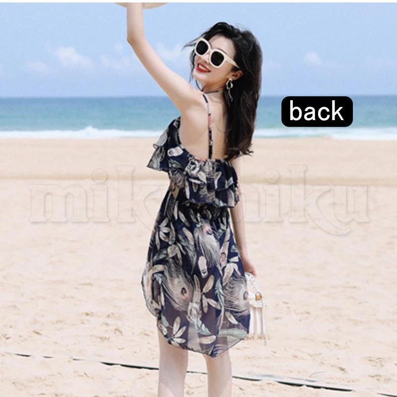 入荷！男女セットペア水着 4点セット ペアルック 総柄 ワンピース ビキニ パンツ お揃い ペアルック レディース メンズ 結婚祝い 体型カバー 旅行 大人