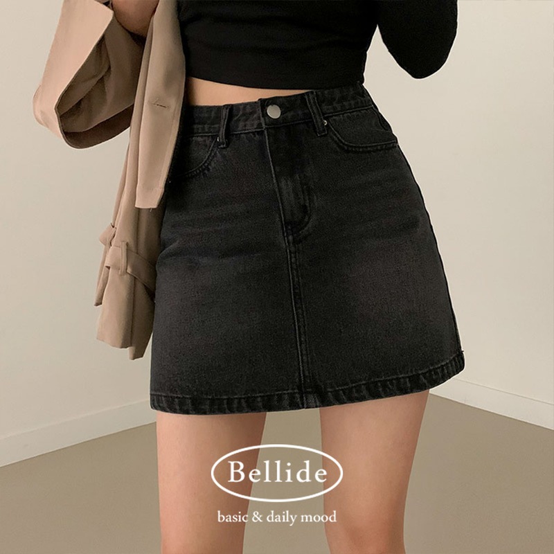 韓国の女性ファッション/ [MADE] 後ろポケットデニムミニスカート sk1117