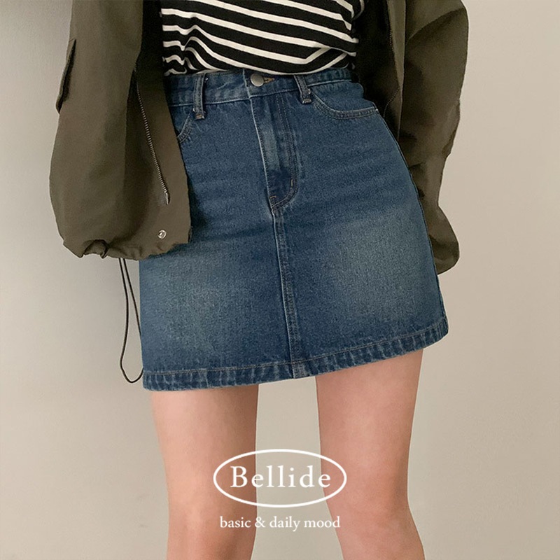 韓国の女性ファッション/ [MADE] 後ろポケットデニムミニスカート sk1117