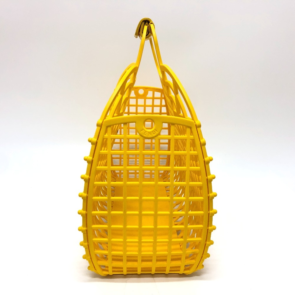 ハンドバッグ 8BH389 ミディアム バスケット カゴバッグ プラスチック イエロー