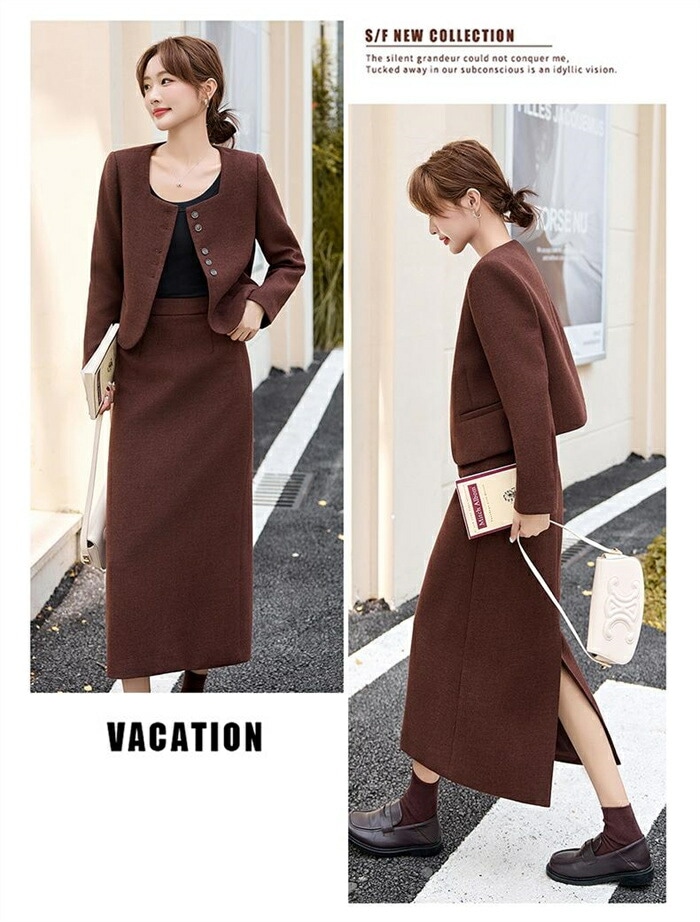 セットアップ スーツ レディース スカートスーツ ママコーデ フォーマル セレモニー ビジネススーツ 洗える 大人可愛い テーラードジャケット＆ロングスカート キレイめ 2点セット 大人セット 入学式