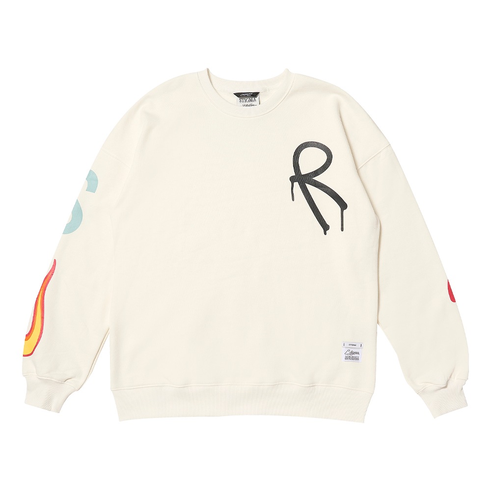 FIRE OVERSIZED CREWNECK IVORY