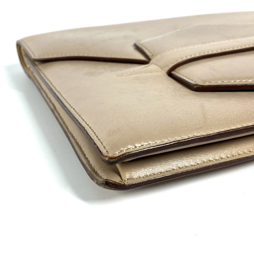 クラッチバッグ フラップ ベルト ヴィンテージ カバン ポーチ フラップ レザー ベージュ系