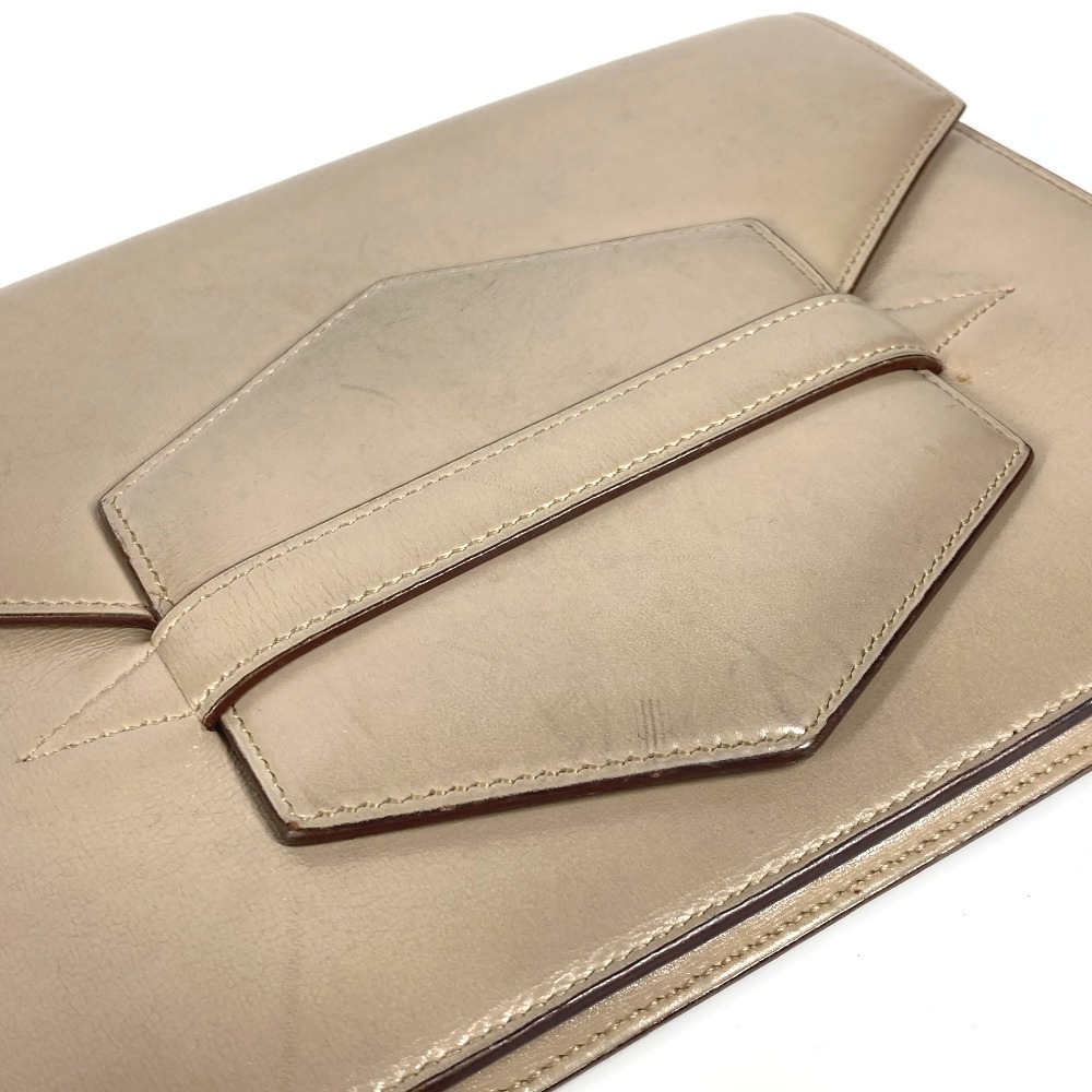 クラッチバッグ フラップ ベルト ヴィンテージ カバン ポーチ フラップ レザー ベージュ系