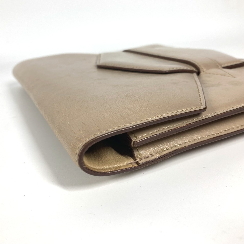 クラッチバッグ フラップ ベルト ヴィンテージ カバン ポーチ フラップ レザー ベージュ系