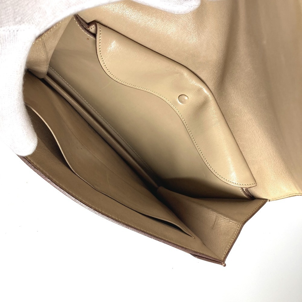 クラッチバッグ フラップ ベルト ヴィンテージ カバン ポーチ フラップ レザー ベージュ系