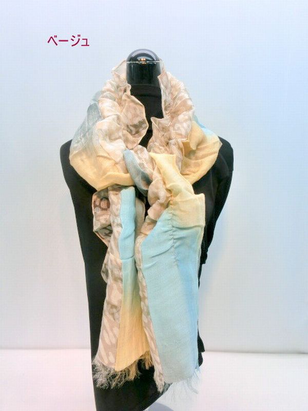 ストール ファッション小物 レディースファッション ヒョウ柄 無地 切替 シャーリングストール アニ ストール ファッション小物 レディースファッション ヒョウ柄 無地 切替 シャーリングストール アニ