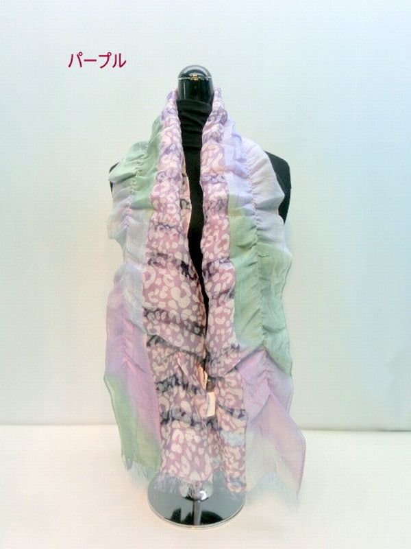 ストール ファッション小物 レディースファッション ヒョウ柄 無地 切替 シャーリングストール アニ ストール ファッション小物 レディースファッション ヒョウ柄 無地 切替 シャーリングストール アニ