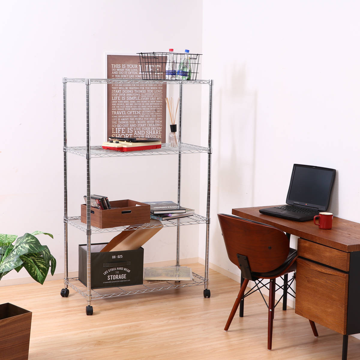 スチールラック 幅90cm 4段 キャスター付 メタルマルチシェルフ ラック スチール オープンラック 収納 スチールシェルフ スチール棚 飾り棚 本棚 シェルフ 収納棚 収納ラック 棚 スチールラック 幅90cm 4段 キャスター付 メタルマルチシェルフ ラック スチール オープンラック 収納 スチールシェルフ スチール棚 飾り棚 本棚 シェルフ 収納棚 収納ラック 棚