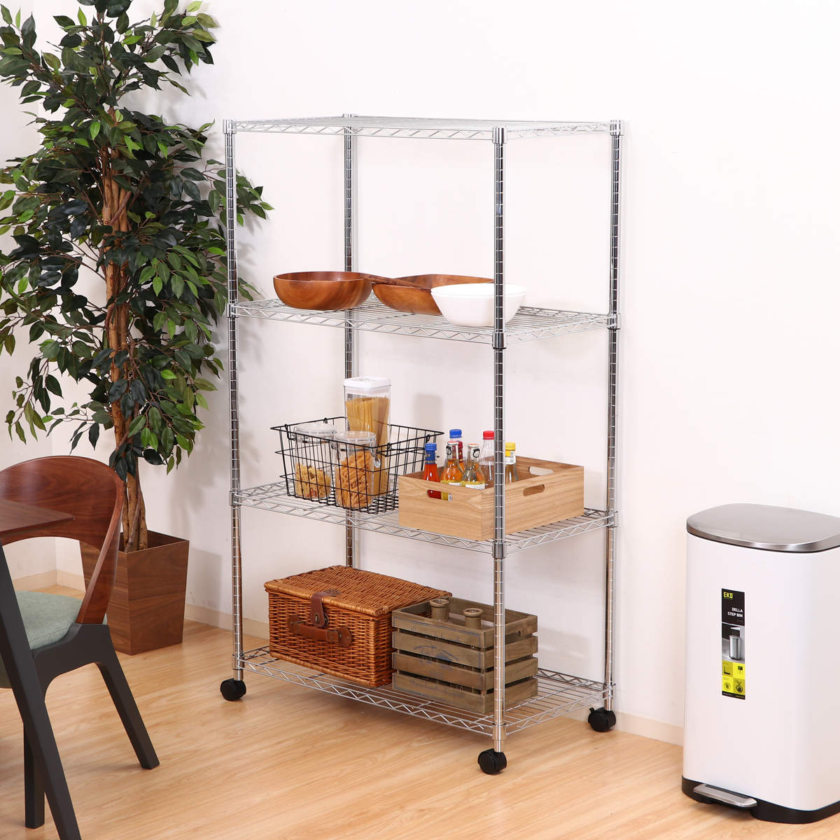スチールラック 幅90cm 4段 キャスター付 メタルマルチシェルフ ラック スチール オープンラック 収納 スチールシェルフ スチール棚 飾り棚 本棚 シェルフ 収納棚 収納ラック 棚 スチールラック 幅90cm 4段 キャスター付 メタルマルチシェルフ ラック スチール オープンラック 収納 スチールシェルフ スチール棚 飾り棚 本棚 シェルフ 収納棚 収納ラック 棚