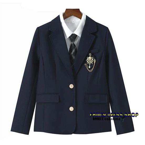 【制服標準装備】ブレザー 黒 紺 ジャケット 女の子 長袖 スーツ 卒業式 女の子 制服 女子 ジャケット 卒服 入学式 通学 ブレザー 長袖 中学生 女子高生 JK 学園祭 発表会 150 1