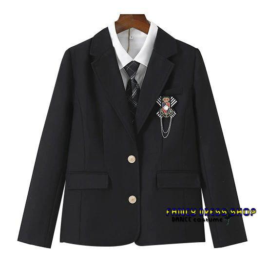 【制服標準装備】ブレザー 黒 紺 ジャケット 女の子 長袖 スーツ 卒業式 女の子 制服 女子 ジャケット 卒服 入学式 通学 ブレザー 長袖 中学生 女子高生 JK 学園祭 発表会 150 1