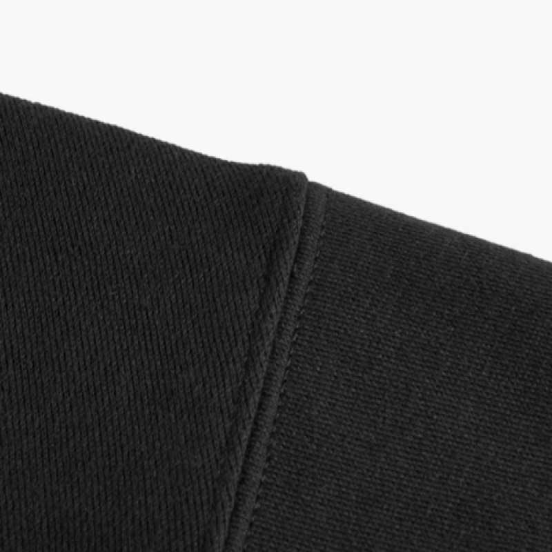 FLUKEスラムロゴハーフジップマンツーマンTシャツブラックFZT1027