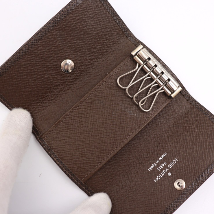 美品 LOUIS VUITTON ルイ ヴィトン キーケース M30528 ミュルティクレ4 タイガ グリズリ シルバー金具 4連 ビトン 本物保証 中古
