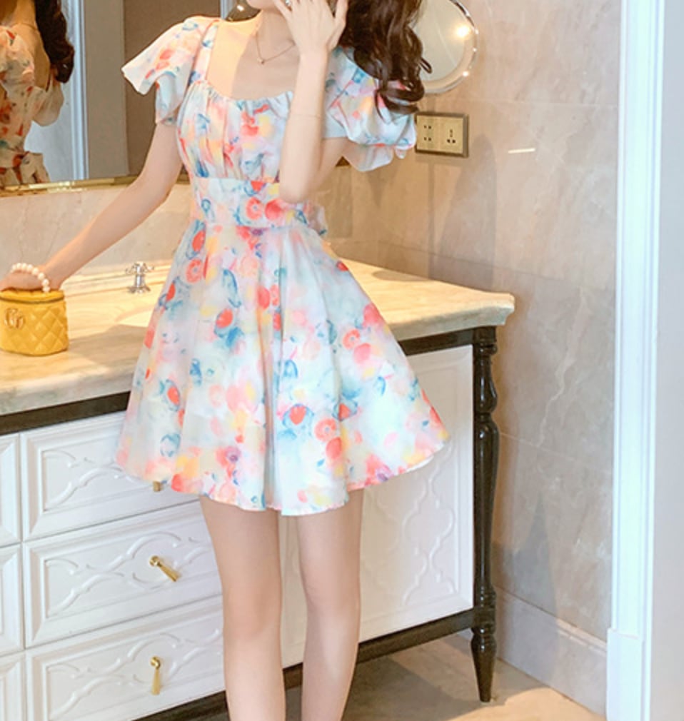 ワンピース 上着 人気 おすすめ おしゃれ お洒落 激安 安い プチプラ 半袖 スクエアネック ボリュームスカート ふわふわ パフスリーブ ふんわり 膝丈 ミニスカート 柄 プリント lon ワンピース 上着 人気 おすすめ おしゃれ お洒落 激安 安い プチプラ 半袖 スクエアネック ボリュームスカート ふわふわ パフスリーブ ふんわり 膝丈 ミニスカート 柄 プリント lon