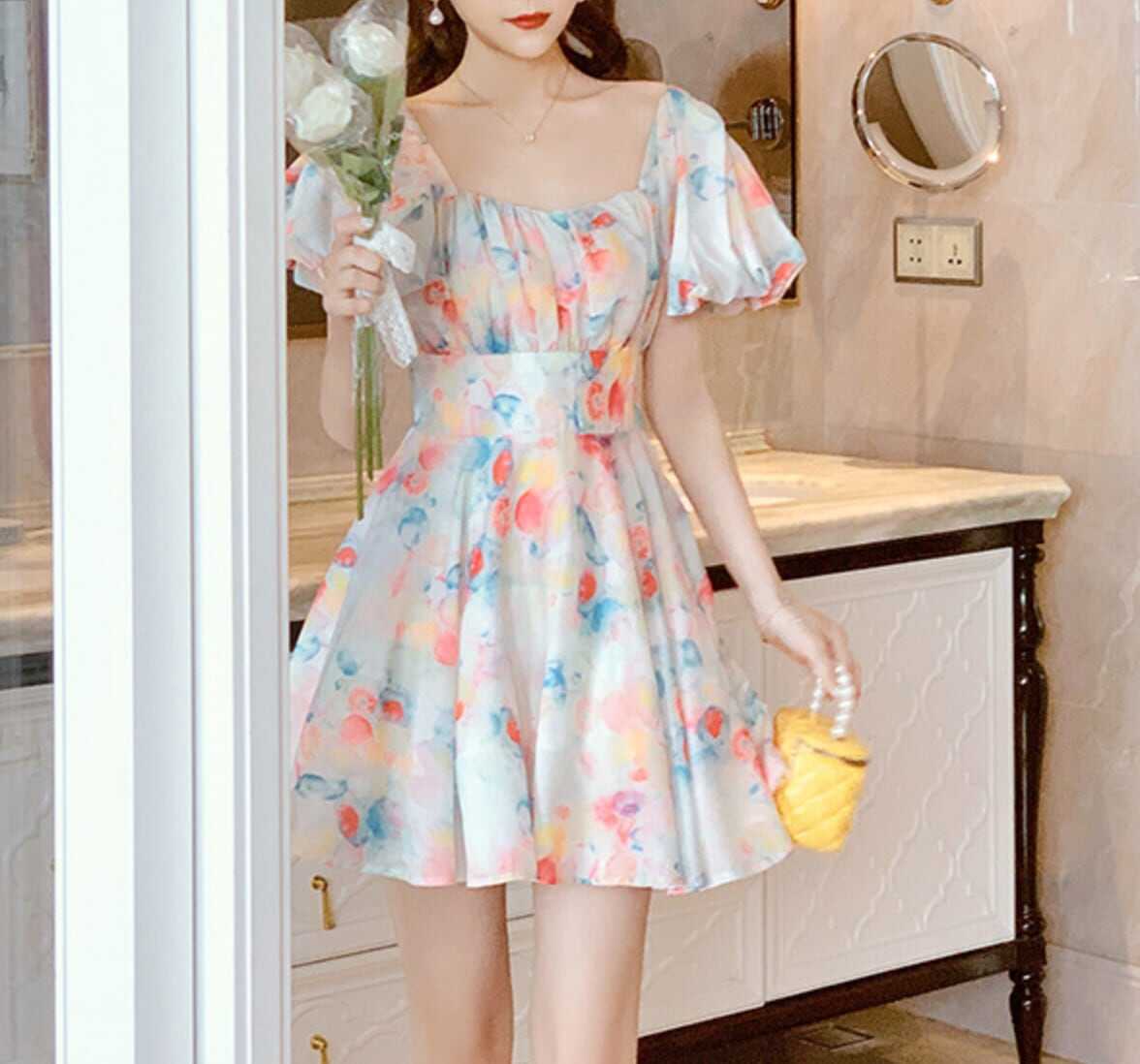 ワンピース 上着 人気 おすすめ おしゃれ お洒落 激安 安い プチプラ 半袖 スクエアネック ボリュームスカート ふわふわ パフスリーブ ふんわり 膝丈 ミニスカート 柄 プリント lon ワンピース 上着 人気 おすすめ おしゃれ お洒落 激安 安い プチプラ 半袖 スクエアネック ボリュームスカート ふわふわ パフスリーブ ふんわり 膝丈 ミニスカート 柄 プリント lon