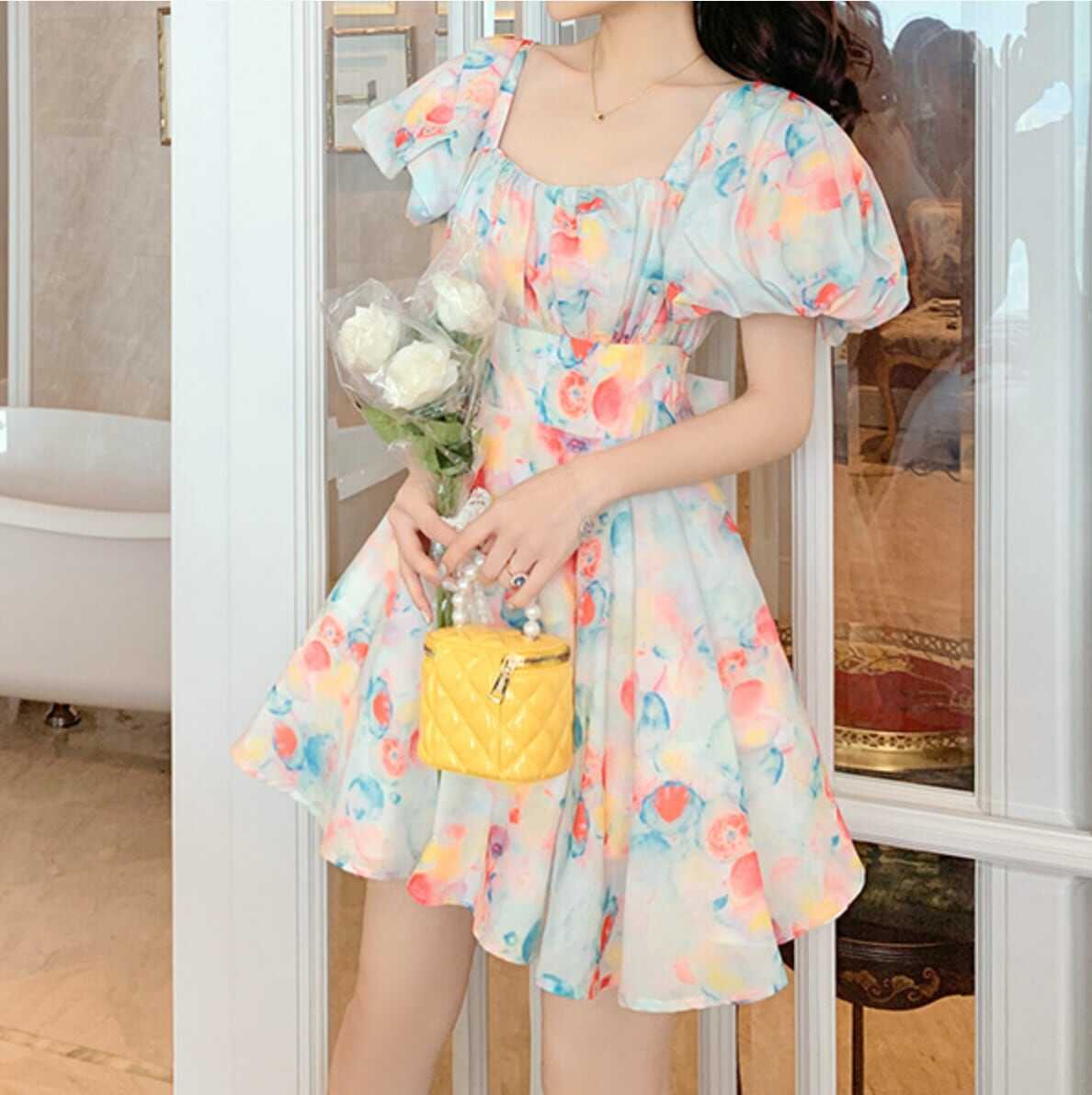 ワンピース 上着 人気 おすすめ おしゃれ お洒落 激安 安い プチプラ 半袖 スクエアネック ボリュームスカート ふわふわ パフスリーブ ふんわり 膝丈 ミニスカート 柄 プリント lon ワンピース 上着 人気 おすすめ おしゃれ お洒落 激安 安い プチプラ 半袖 スクエアネック ボリュームスカート ふわふわ パフスリーブ ふんわり 膝丈 ミニスカート 柄 プリント lon