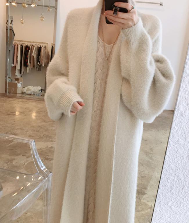 【送料無料】レディース もこふわ ガウン風 ロング カーディガン アンゴラ調 マキシ 【送料無料】レディース もこふわ ガウン風 ロング カーディガン アンゴラ調 マキシ