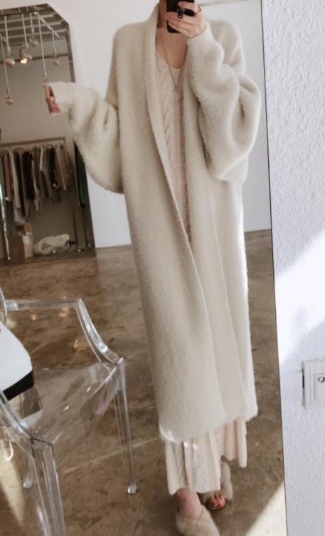 【送料無料】レディース もこふわ ガウン風 ロング カーディガン アンゴラ調 マキシ 【送料無料】レディース もこふわ ガウン風 ロング カーディガン アンゴラ調 マキシ