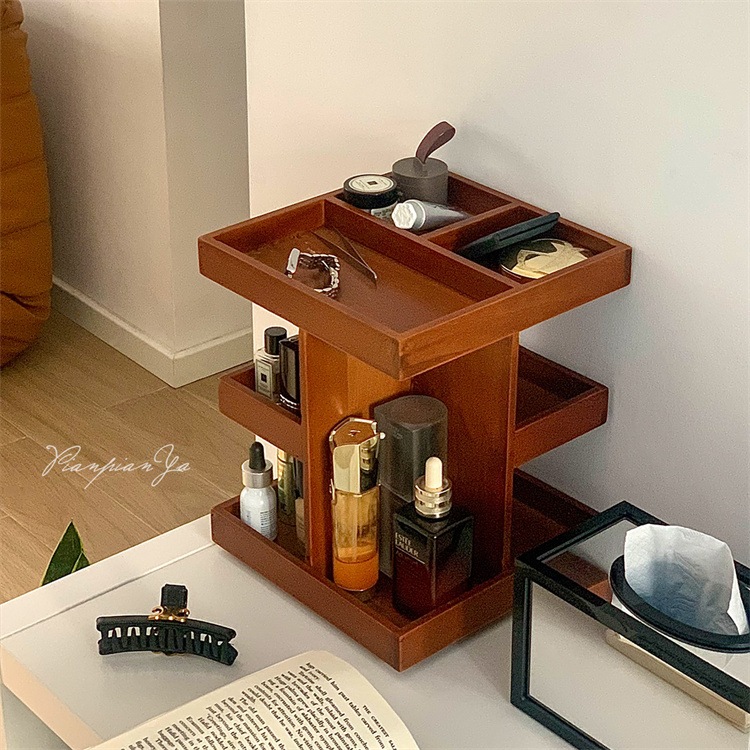 早い者勝ち 小物収納 360回転可能 レトロ 化粧品収納ケーススキンケア用品 木質 段積み整理 化粧台 新品 卓上収納ケース 早い者勝ち 小物収納 360回転可能 レトロ 化粧品収納ケーススキンケア用品 木質 段積み整理 化粧台 新品 卓上収納ケース