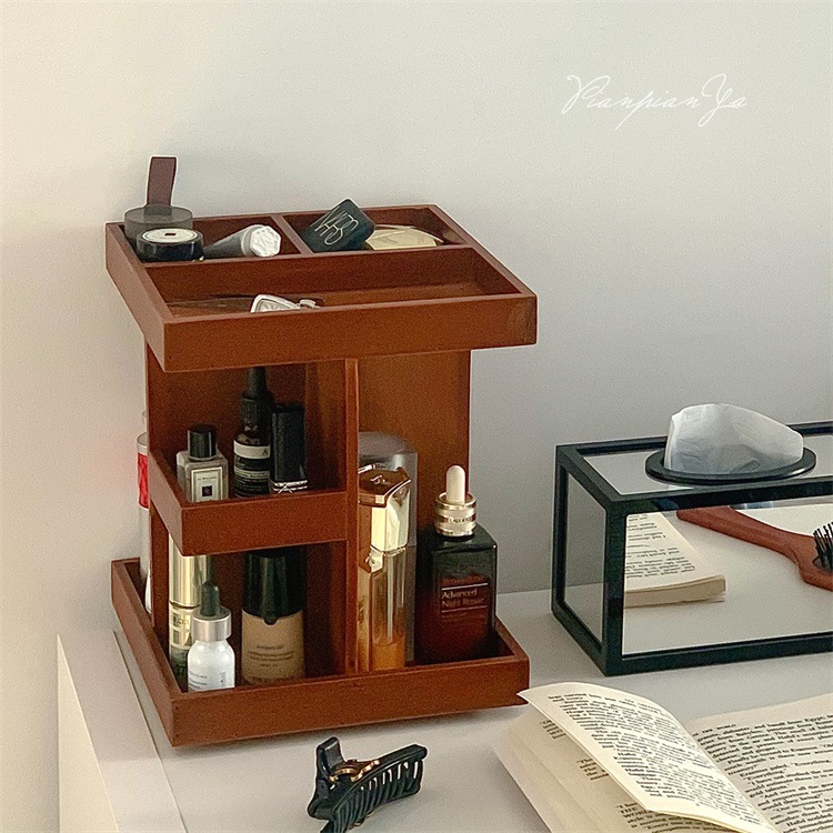 早い者勝ち 小物収納 360回転可能 レトロ 化粧品収納ケーススキンケア用品 木質 段積み整理 化粧台 新品 卓上収納ケース 早い者勝ち 小物収納 360回転可能 レトロ 化粧品収納ケーススキンケア用品 木質 段積み整理 化粧台 新品 卓上収納ケース