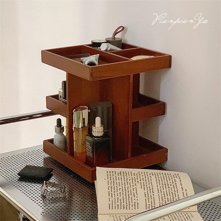 早い者勝ち 小物収納 360回転可能 レトロ 化粧品収納ケーススキンケア用品 木質 段積み整理 化粧台 新品 卓上収納ケース 早い者勝ち 小物収納 360回転可能 レトロ 化粧品収納ケーススキンケア用品 木質 段積み整理 化粧台 新品 卓上収納ケース