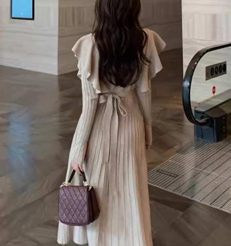 レディース ワンピース ニットワンピ ミモレ 長袖 ラウンドネック フェミニン プリーツ フリル ウエストマーク ウエストリボン 厚手 かわいい 大人可愛い きれいめ シンプル カジュアル 上品 レディース ワンピース ニットワンピ ミモレ 長袖 ラウンドネック フェミニン プリーツ フリル ウエストマーク ウエストリボン 厚手 かわいい 大人可愛い きれいめ シンプル カジュアル 上品