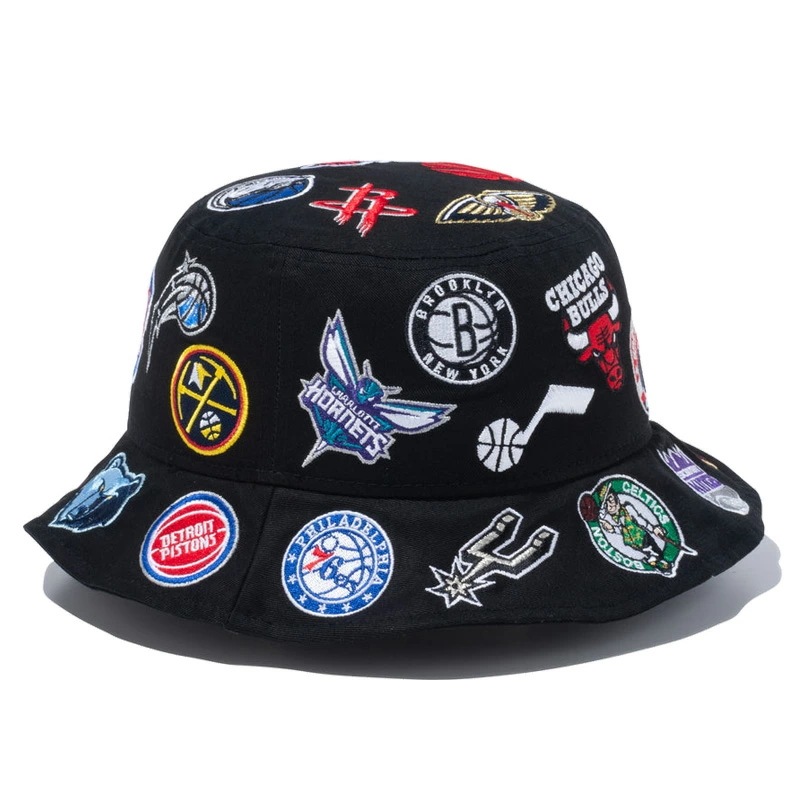 ニュー エラ NEW ERA バケット01 Team Logo Allover NBA ブラック バケットハット 帽子 ニュー エラ NEW ERA バケット01 Team Logo Allover NBA ブラック バケットハット 帽子